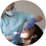 Dental expert examining patient's mouth